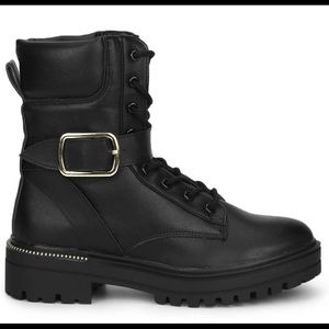 Black combat boots